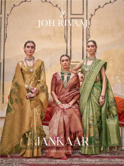 JANKAR BY JOH RIVAAJ DESIGNER SILK DIGITAL PRINT SAREE WHOLESALER IN INDIA